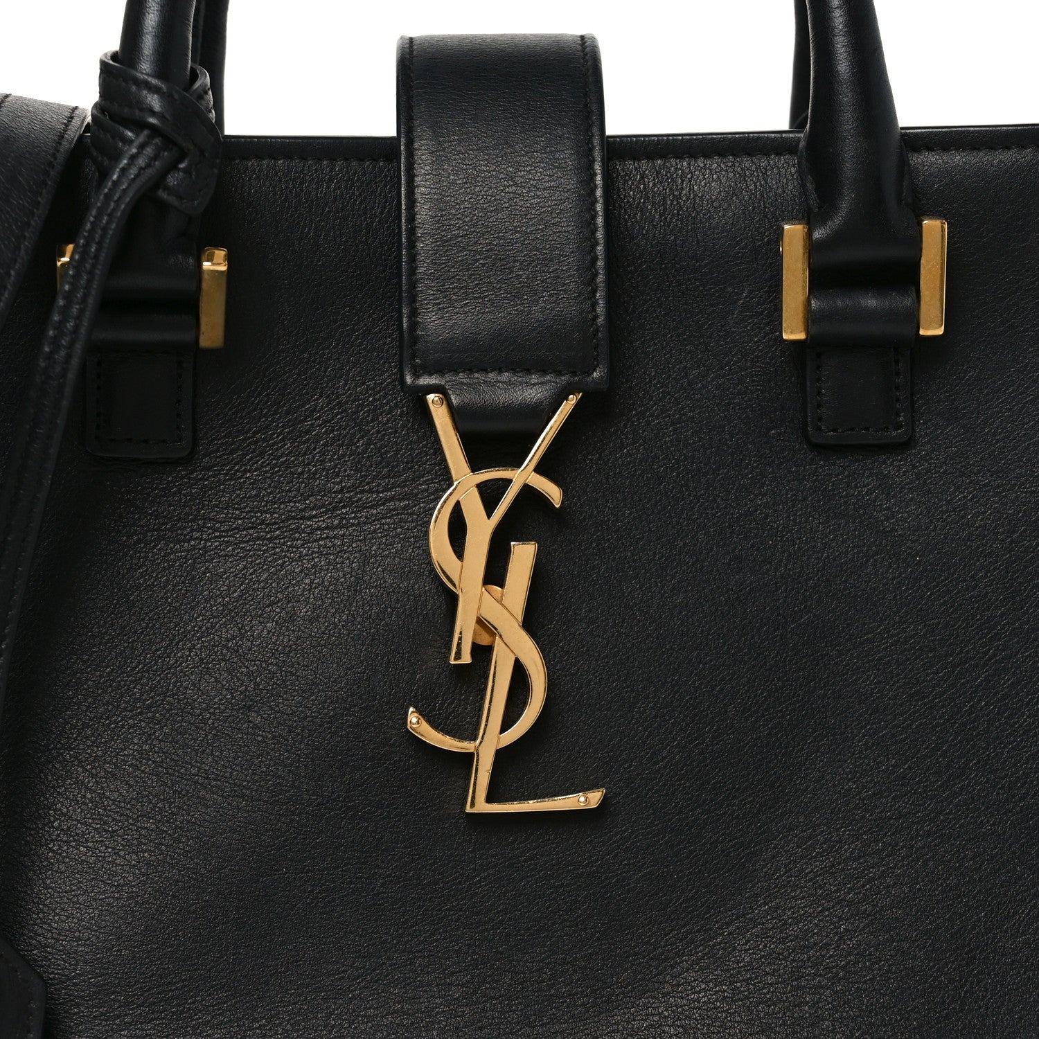 Saint Laurent Calfskin Monogram Baby Cabas Black 8 of 10