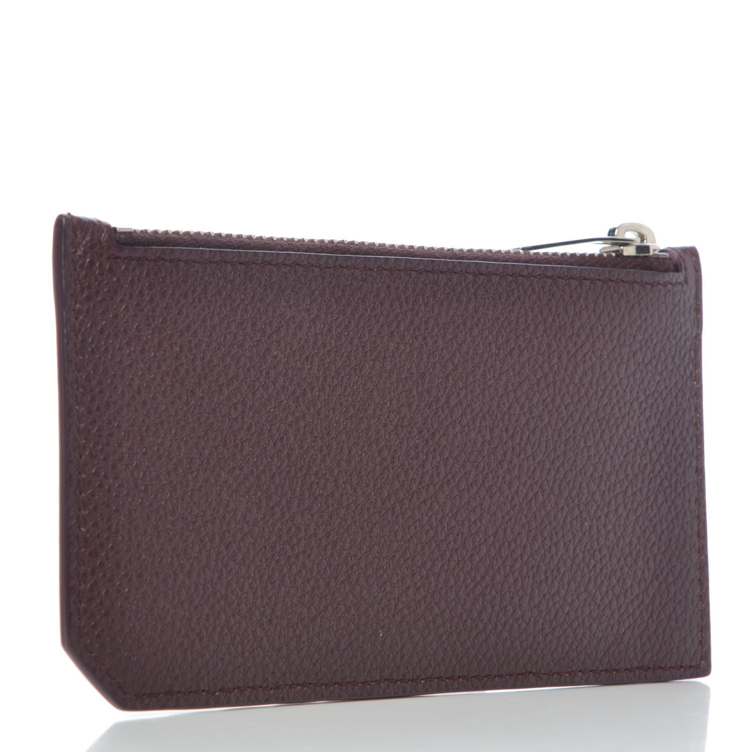 Saint Laurent Grained Calfskin 5 Fragments Zip Pouch Card Holder Bordeaux 3 of 8