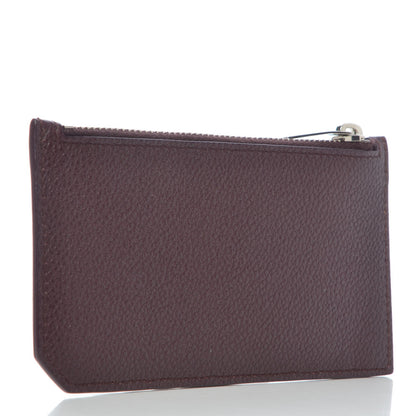 Saint Laurent Grained Calfskin 5 Fragments Zip Pouch Card Holder Bordeaux 3 of 8