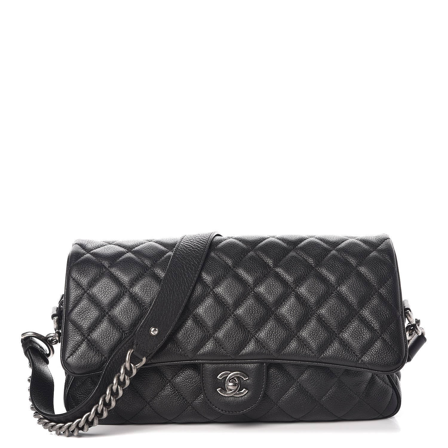 Chanel Grained Calfskin Quilted Medium Casual Rock Flap Black 1 of 10