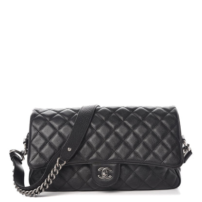 Chanel Grained Calfskin Quilted Medium Casual Rock Flap Black 1 of 10