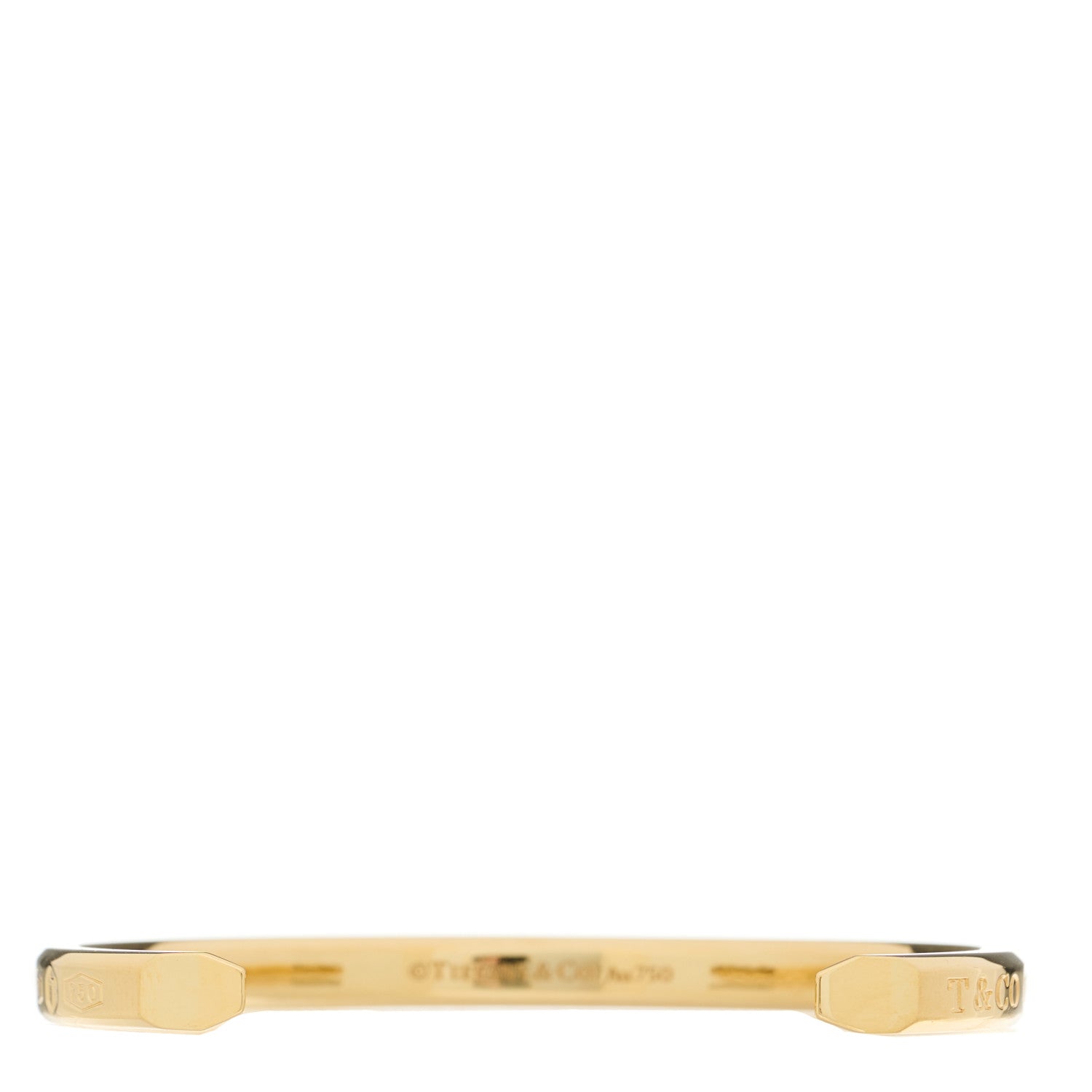 Tiffany 18K Yellow Gold Narrow 1837 Makers Cuff Bracelet 4 of 6