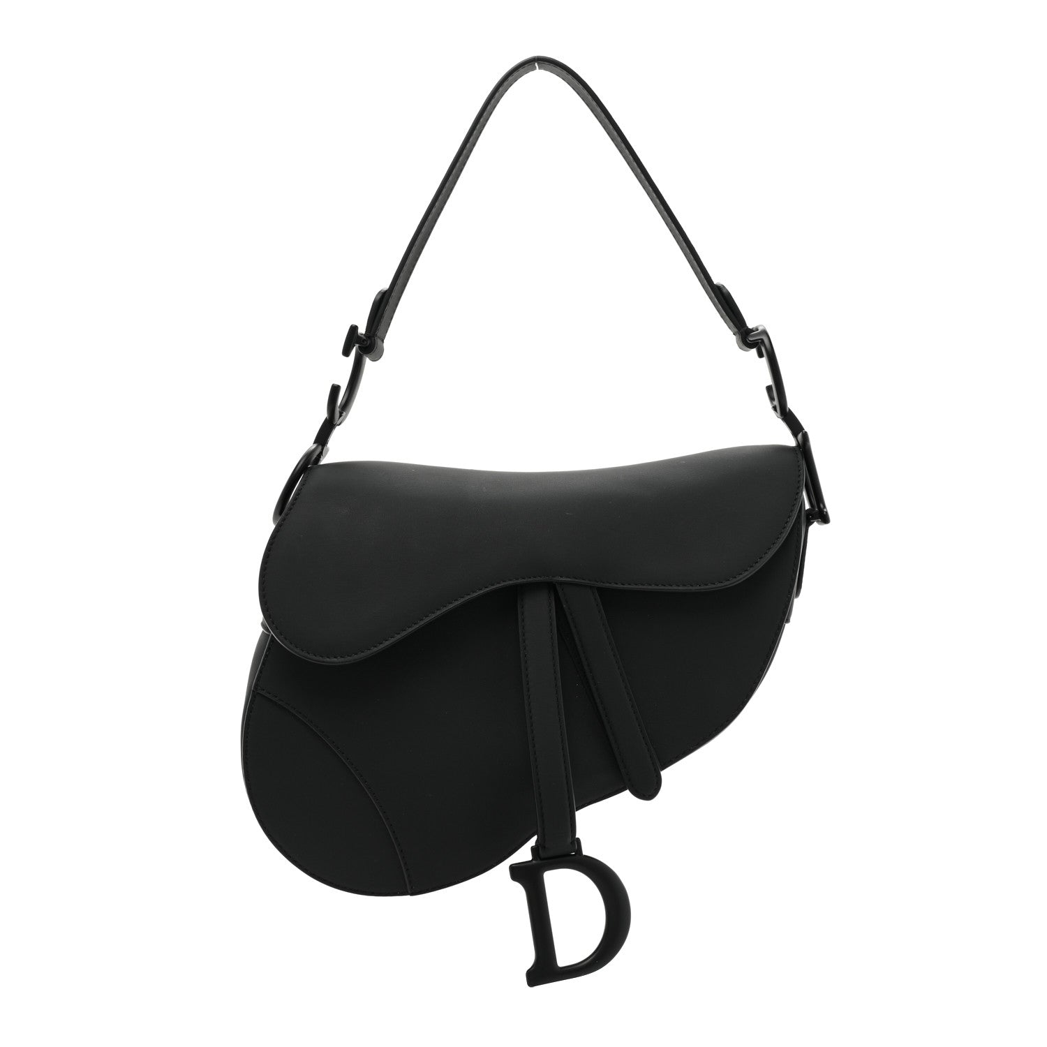 Christian Dior Ultra Matte Calfskin Saddle Bag Black 1 of 12
