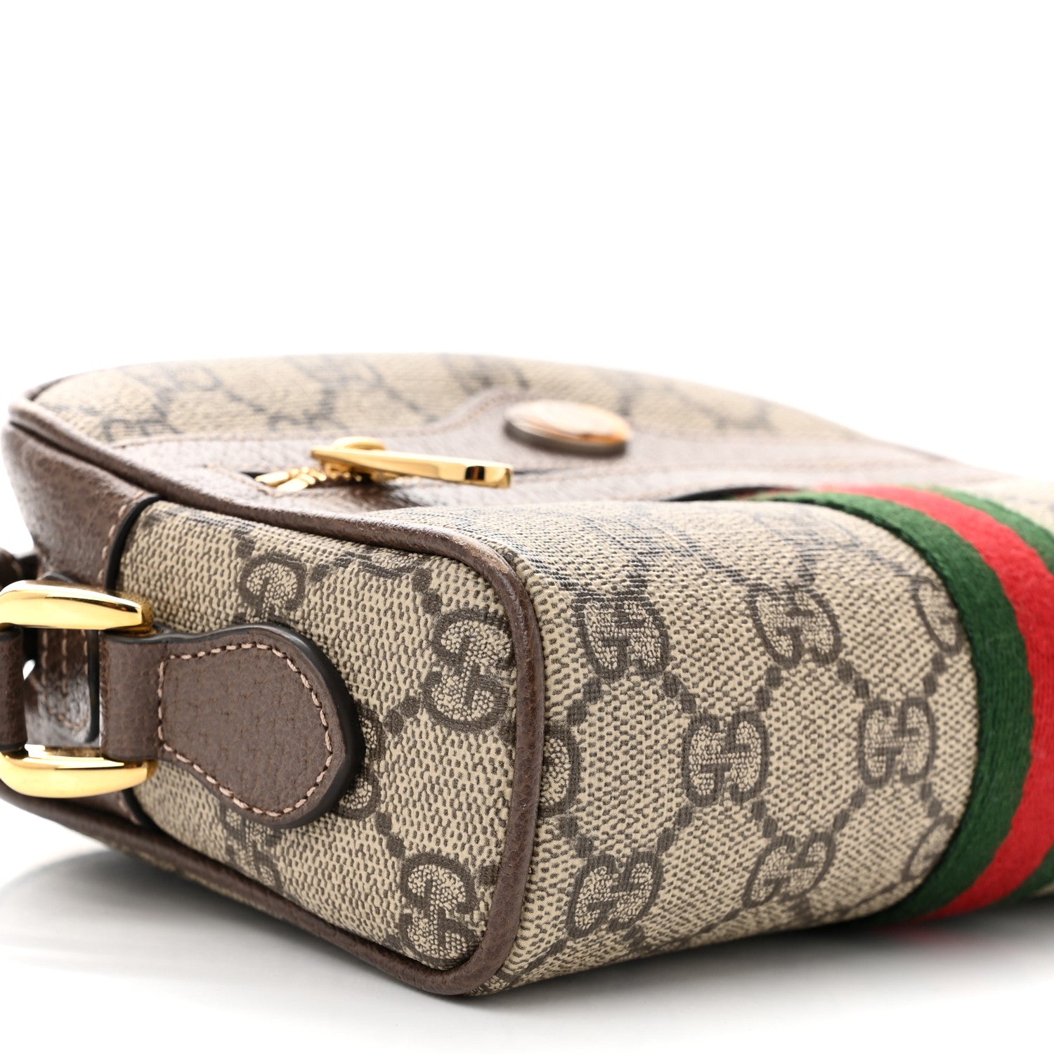 Gucci GG Supreme Monogram Web Mini Ophidia Shoulder Bag Brown 8 of 12