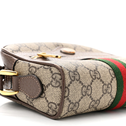 Gucci GG Supreme Monogram Web Mini Ophidia Shoulder Bag Brown 8 of 12