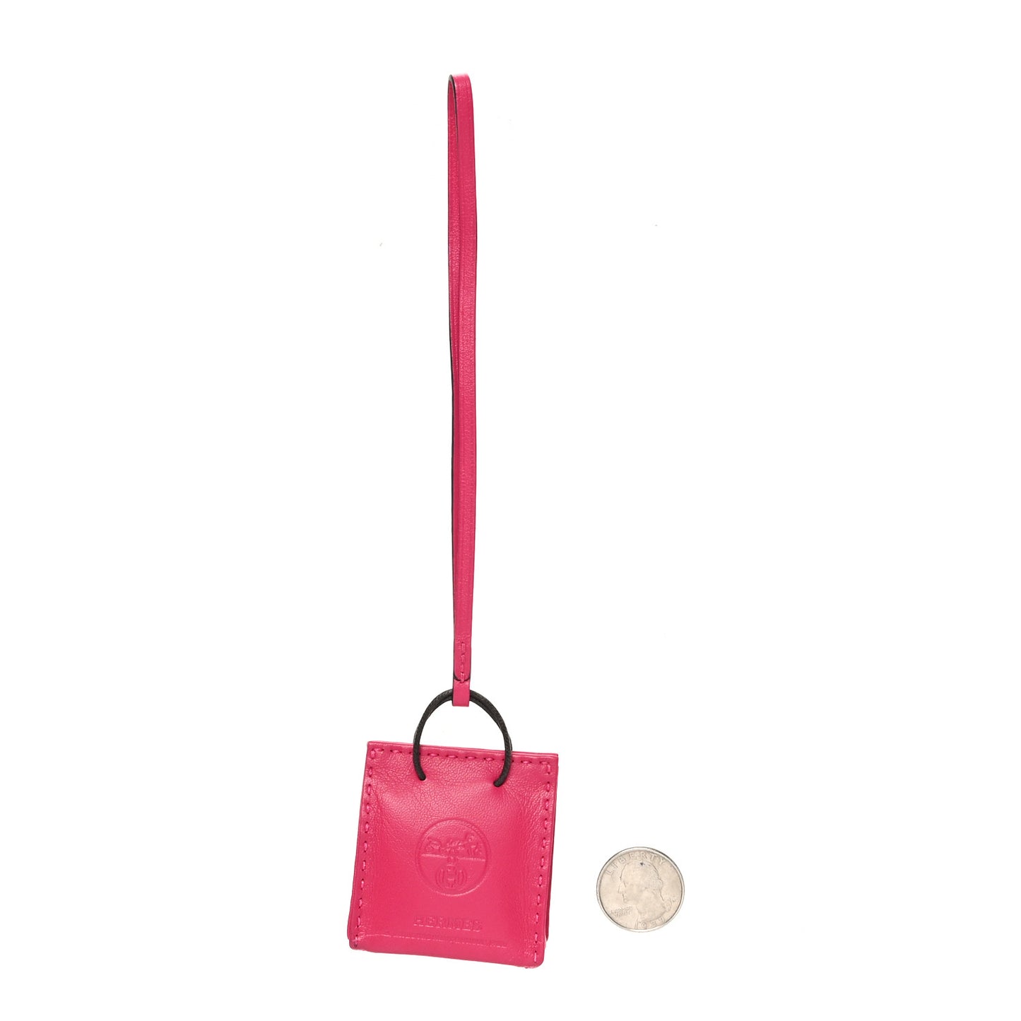 Milo Lambskin Swift Shopping Bag Charm Rose Mexico