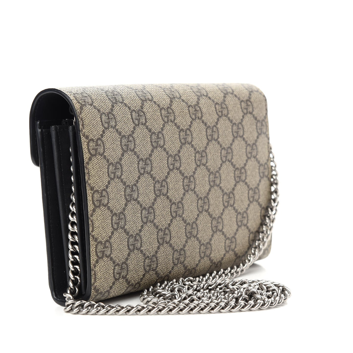 GG Supreme Monogram Mini Dionysus Chain Wallet Beige Black