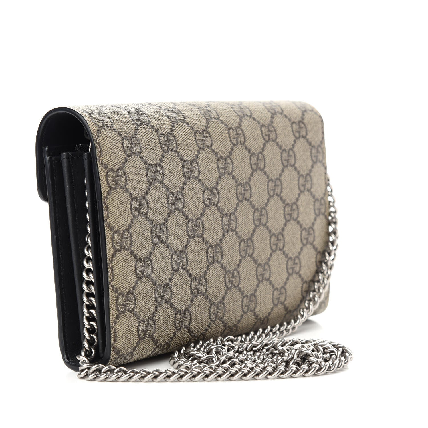 Gucci GG Supreme Monogram Mini Dionysus Chain Wallet Beige Black 2 of 8