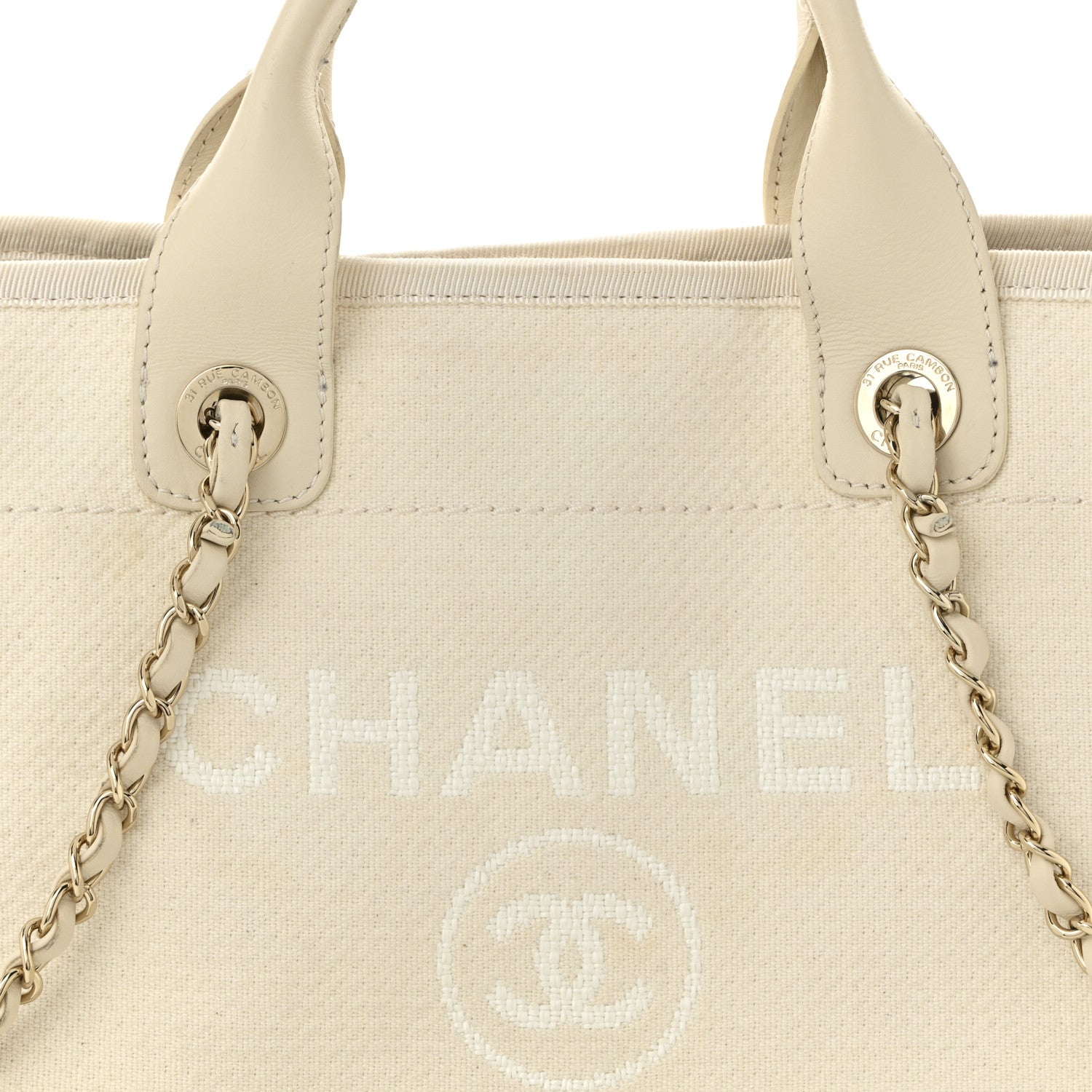 Chanel Mixed Fibers Small Deauville Tote White 8 of 12