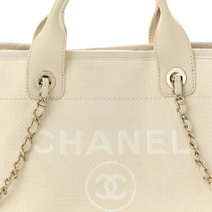 Chanel Mixed Fibers Small Deauville Tote White 8 of 12
