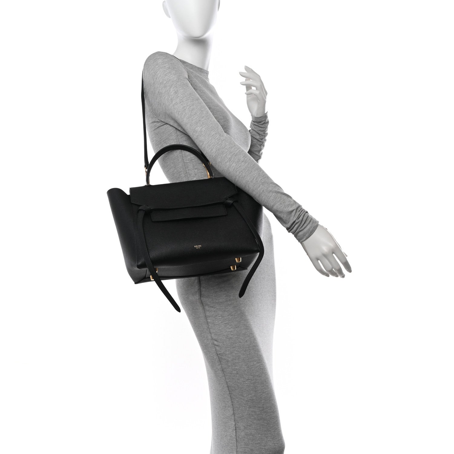 Celine Grained Calfskin Mini Belt Bag Black 2 of 11