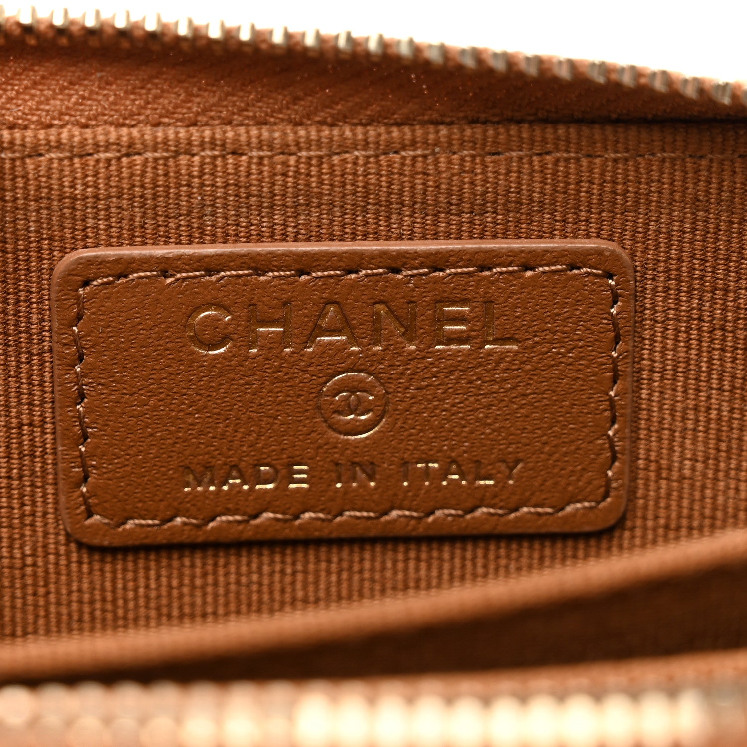 Chanel Lambskin Quilted Zip Around Coin Purse Wallet Brown 6 of 9