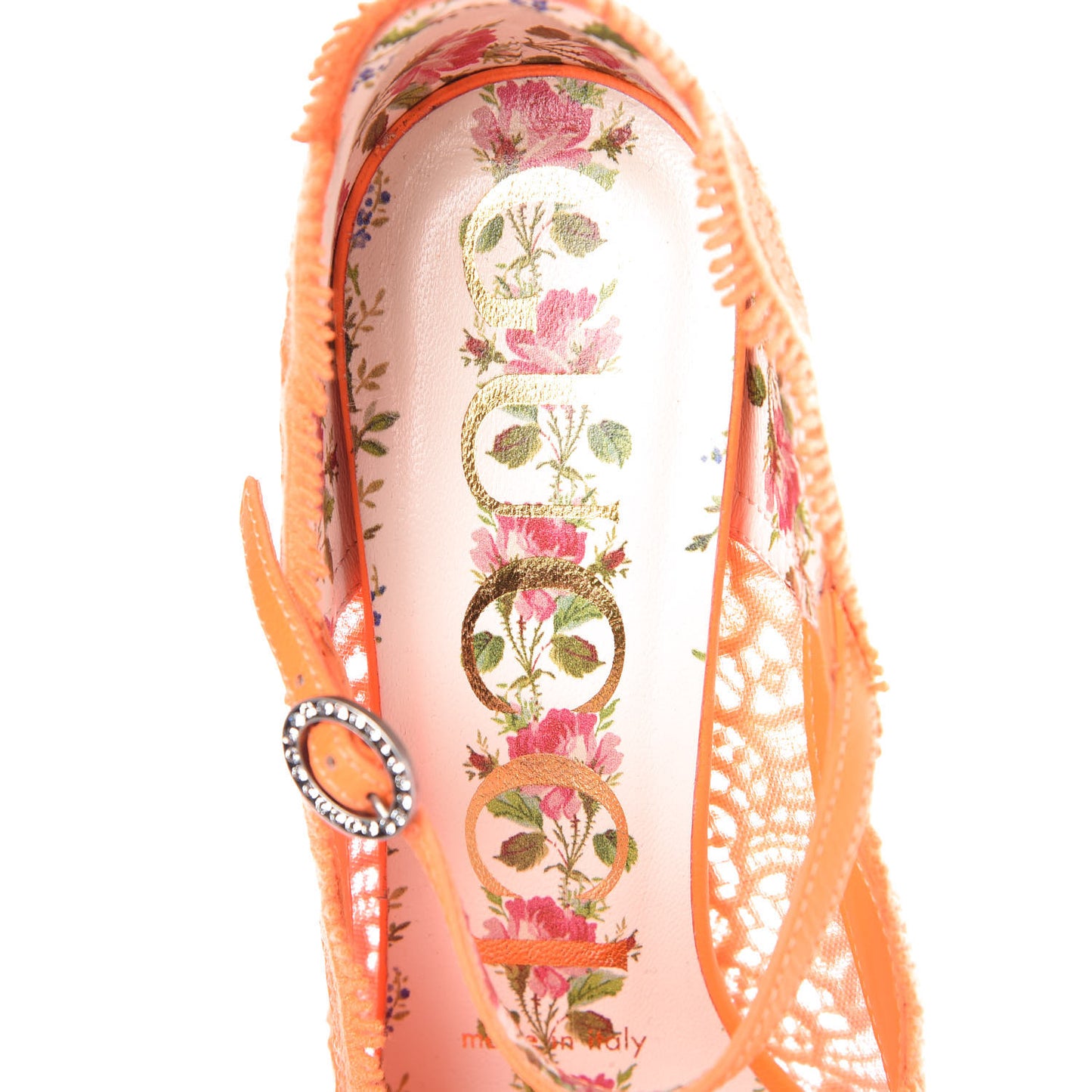 Lace Pizzo Venice Pumps 35.5 Orange Fluo