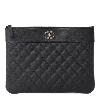 Chanel Caviar Quilted Medium Vintage Mademoiselle Cosmetic Case Black 1 of 8