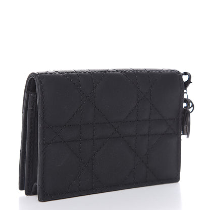Christian Dior Ultra Matte Calfskin Small Lady Dior Flap Card Holder Black 3 of 7