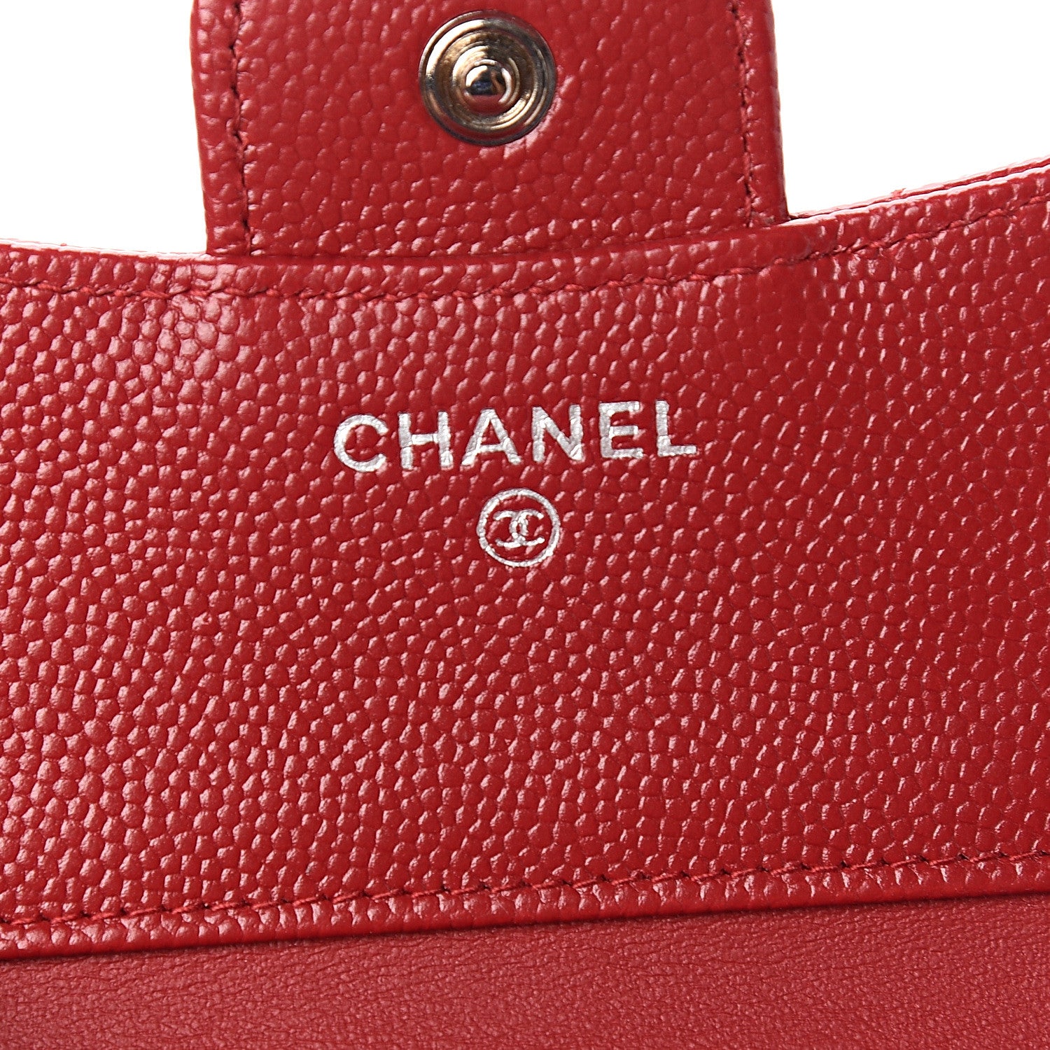 Chanel Caviar Quilted Compact Flap Wallet Red 5 of 7