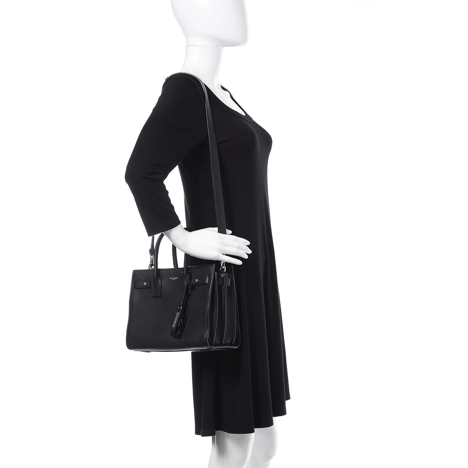 Saint Laurent Grained Calfskin Baby Supple Sac De Jour Black 2 of 10