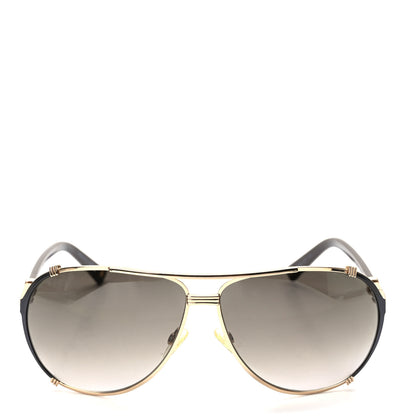 Christian Dior Metal Chicago 2 Aviator Sunglasses Black Gold 2 of 10