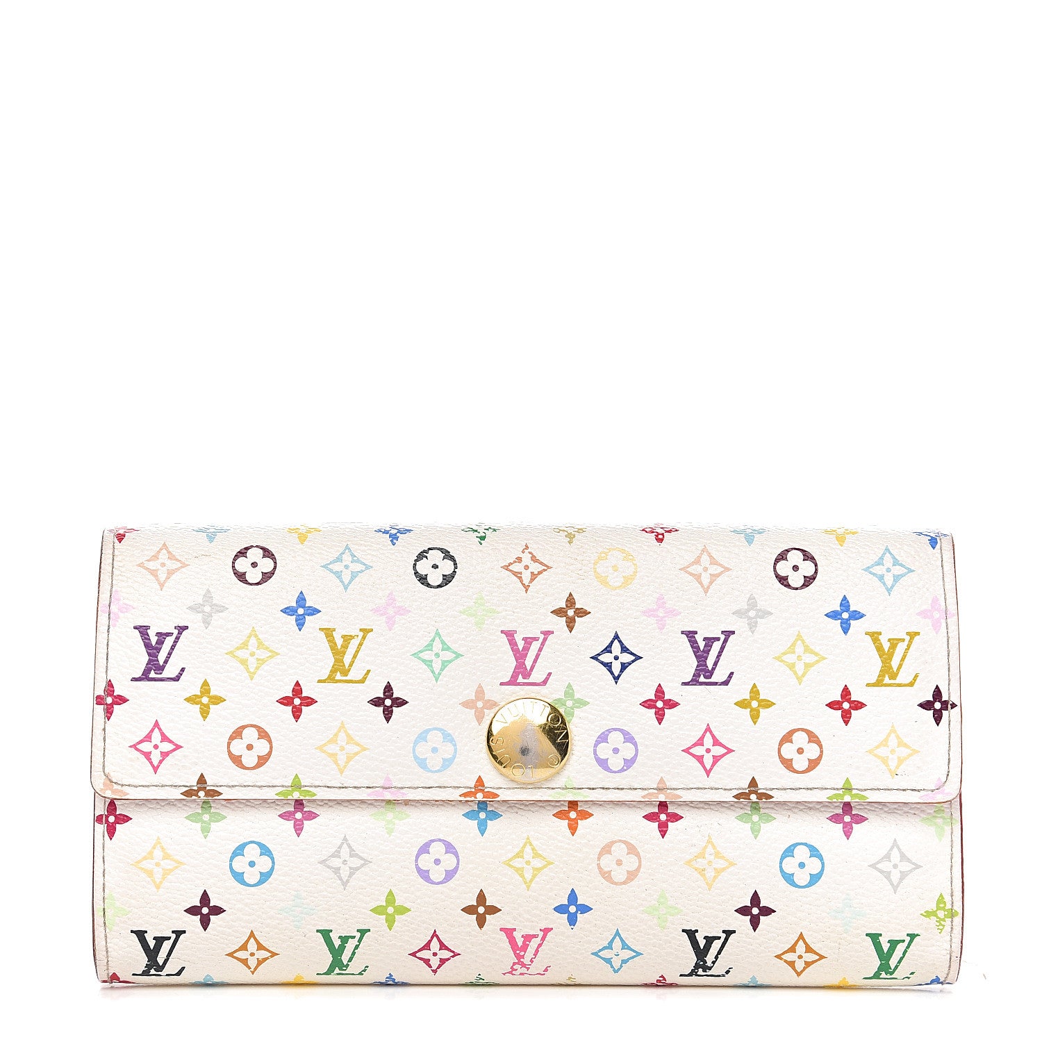 Louis Vuitton Monogram Multicolor Sarah Wallet White Litchi 1 of 11
