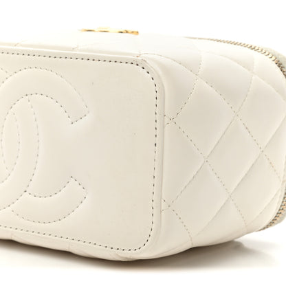 Chanel Lambskin Resin Quilted Vanity Case With Chain White 8 of 19