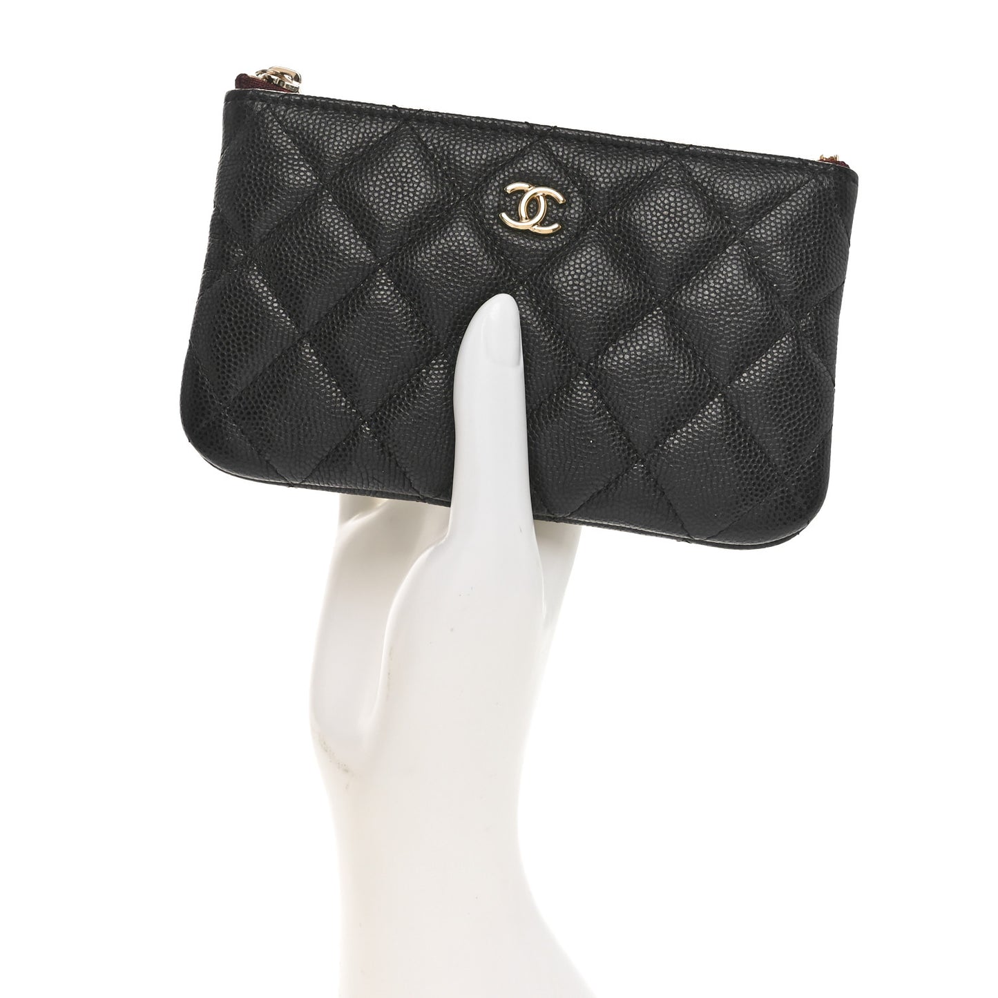 Caviar Quilted Small Cosmetic Case Black