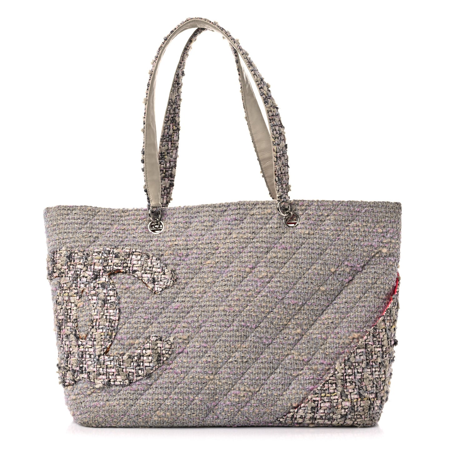 Tweed Quilted Cambon Tote Grey