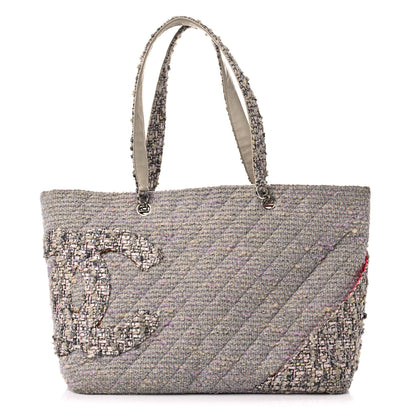 Chanel Tweed Quilted Cambon Tote Grey 1 of 16