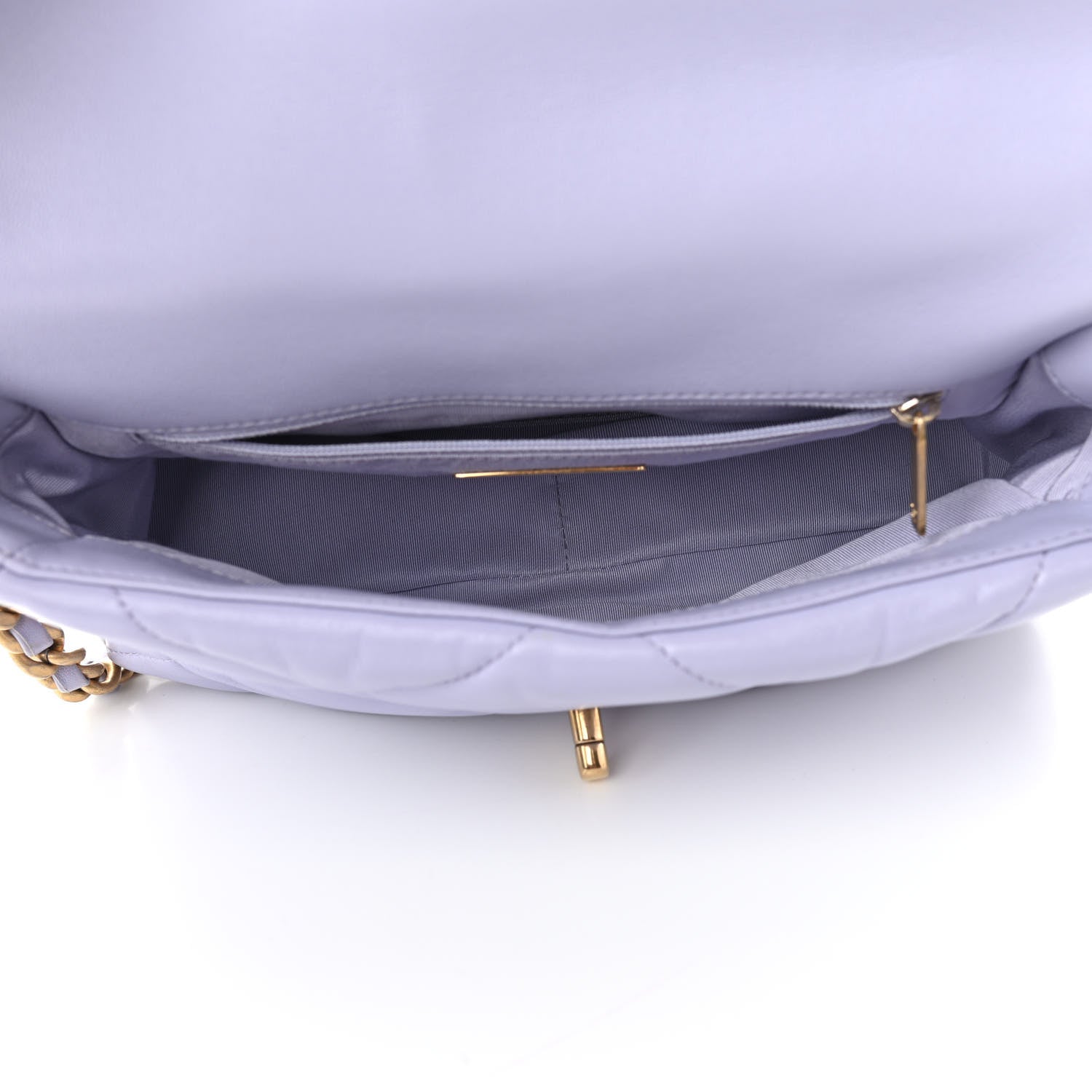 Chanel Lambskin Quilted Medium Chanel 19 Flap Light Purple 4 of 9
