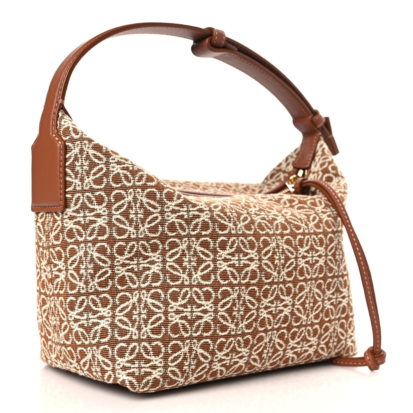 Jacquard Anagram Calfskin Small Cubi Bag Tan Pecan