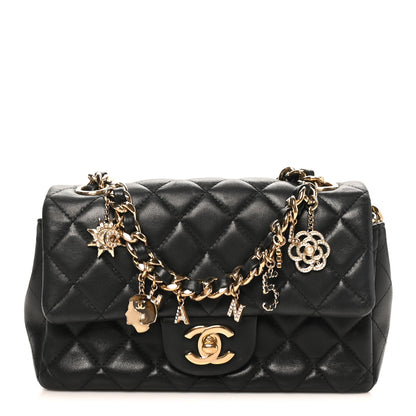 Chanel Lambskin Quilted Mini Coco Charms Rectangular Flap Black 1 of 10