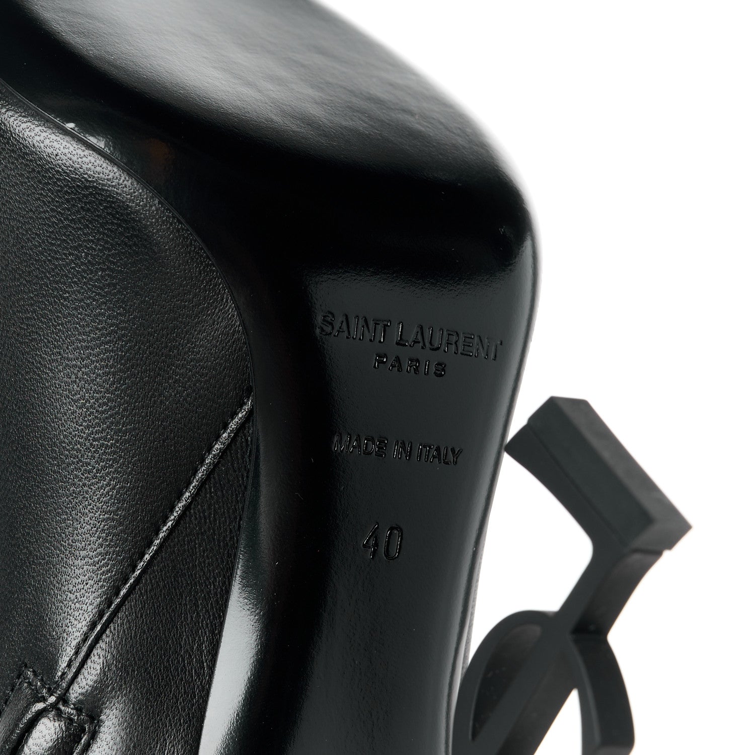 Saint Laurent Calfskin Opyum Ankle Boots 40 Black 6 of 8