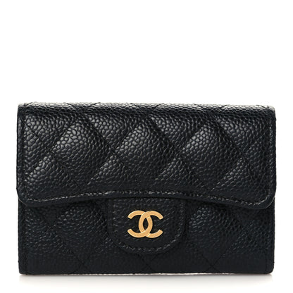 Chanel Caviar Quilted Flap Card Holder Wallet Black 1 of 8