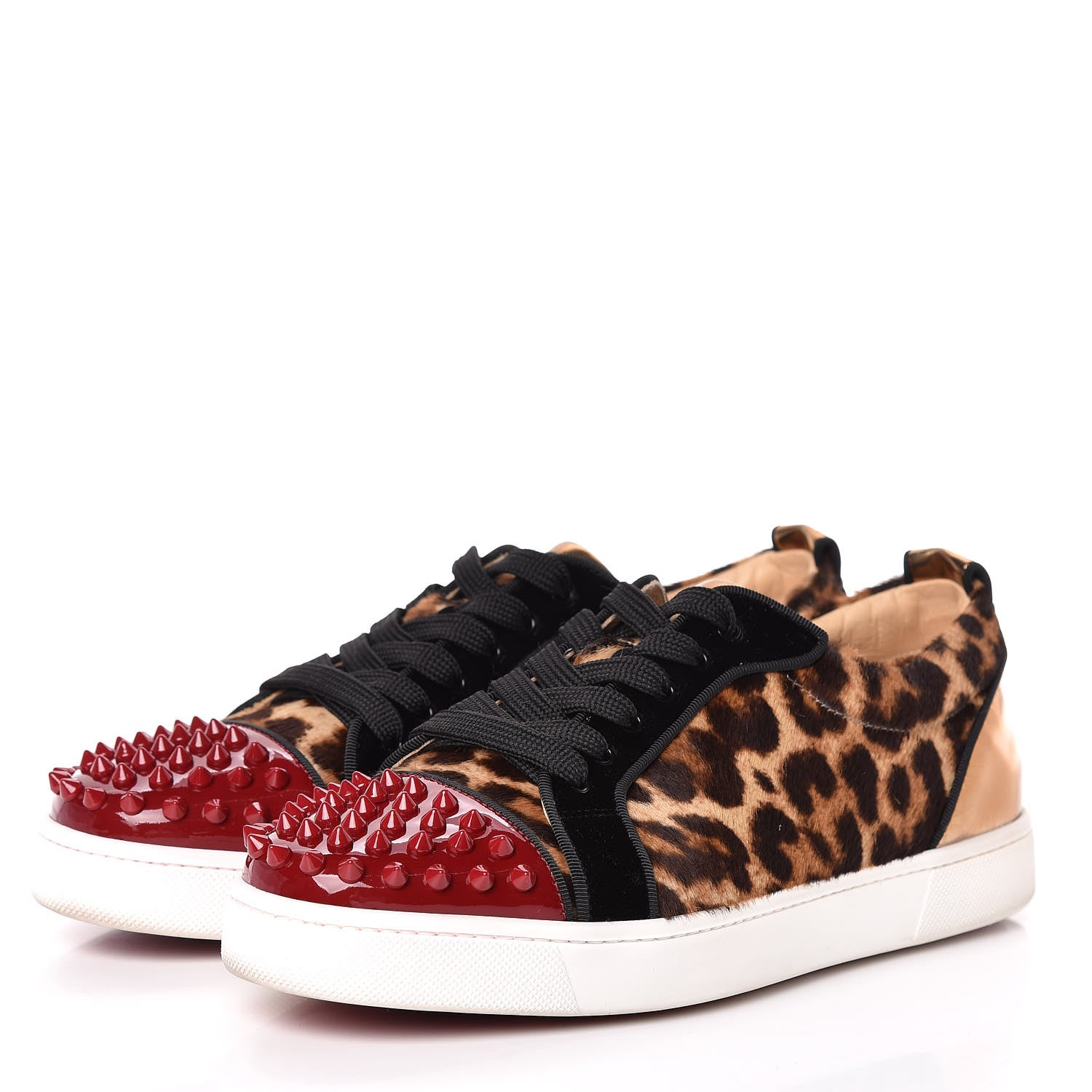 Christian Louboutin Pony Hair Spikes Orlato Flat Sneakers 38.5 Leopard 3 of 12