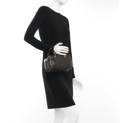 Chanel Calfskin Quilted Small Cambon Bowler Dark Brown 2 of 7
