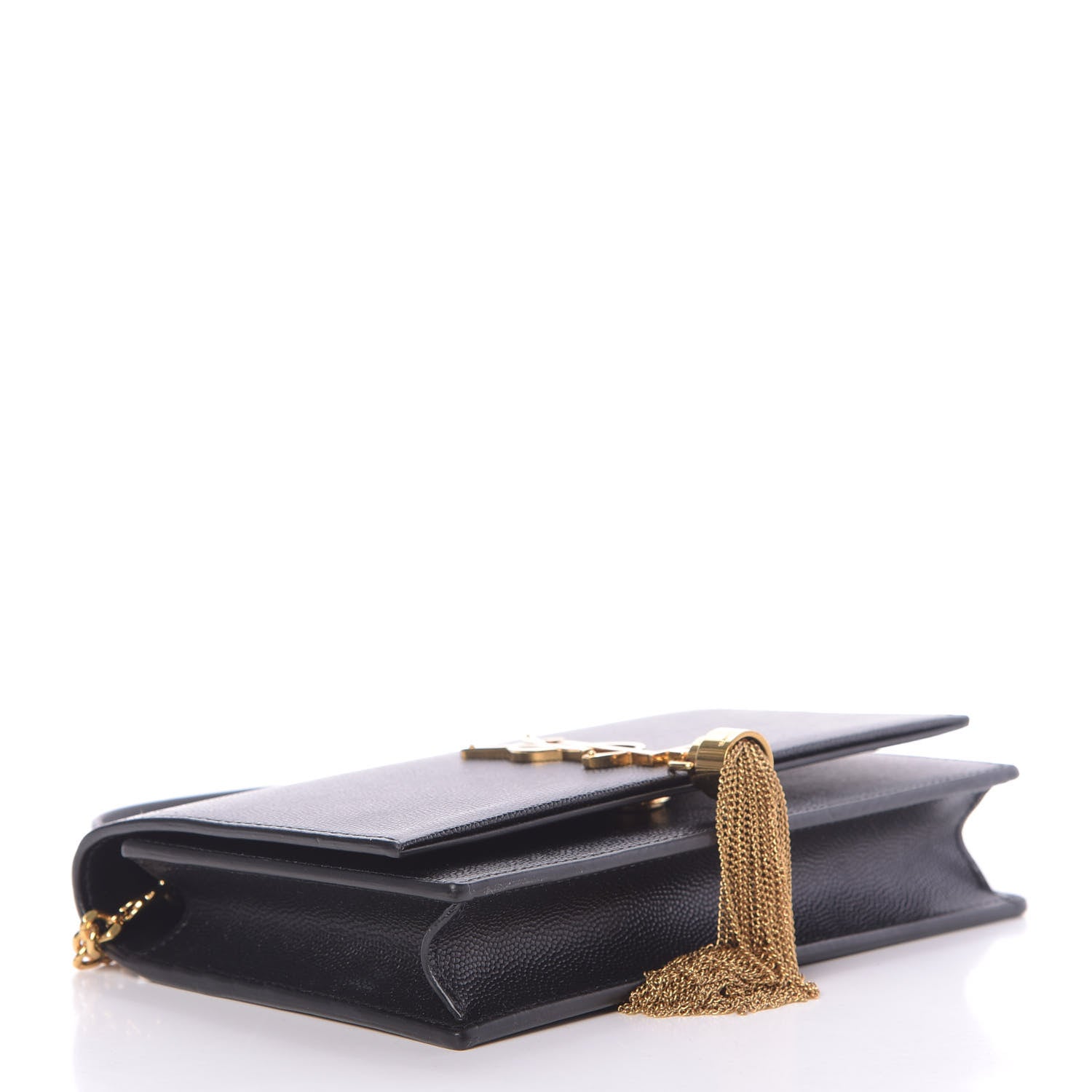 Saint Laurent Grain De Poudre Classic Monogram Kate Tassel Chain Wallet Black 4 of 10