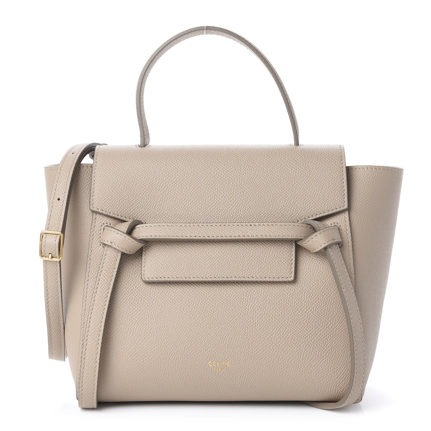 Grained Calfskin Nano Belt Bag Light Taupe