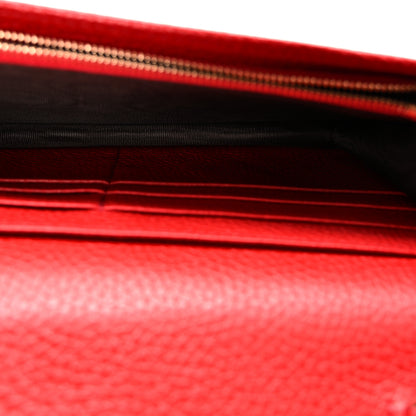 Gucci Pebbled Calfskin Soho Wallet on Chain Tabasco Red 5 of 10