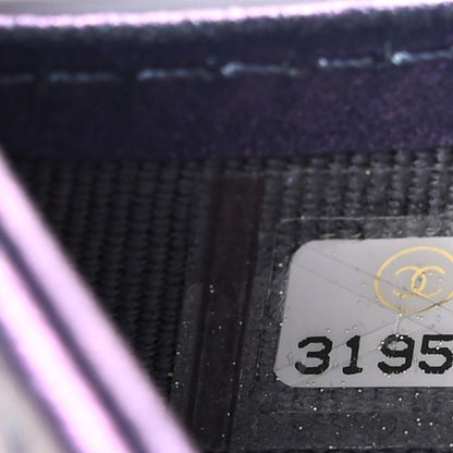 Chanel Iridescent Caviar Quilted Large Gusset Flap Wallet Dark Blue 9 of 11