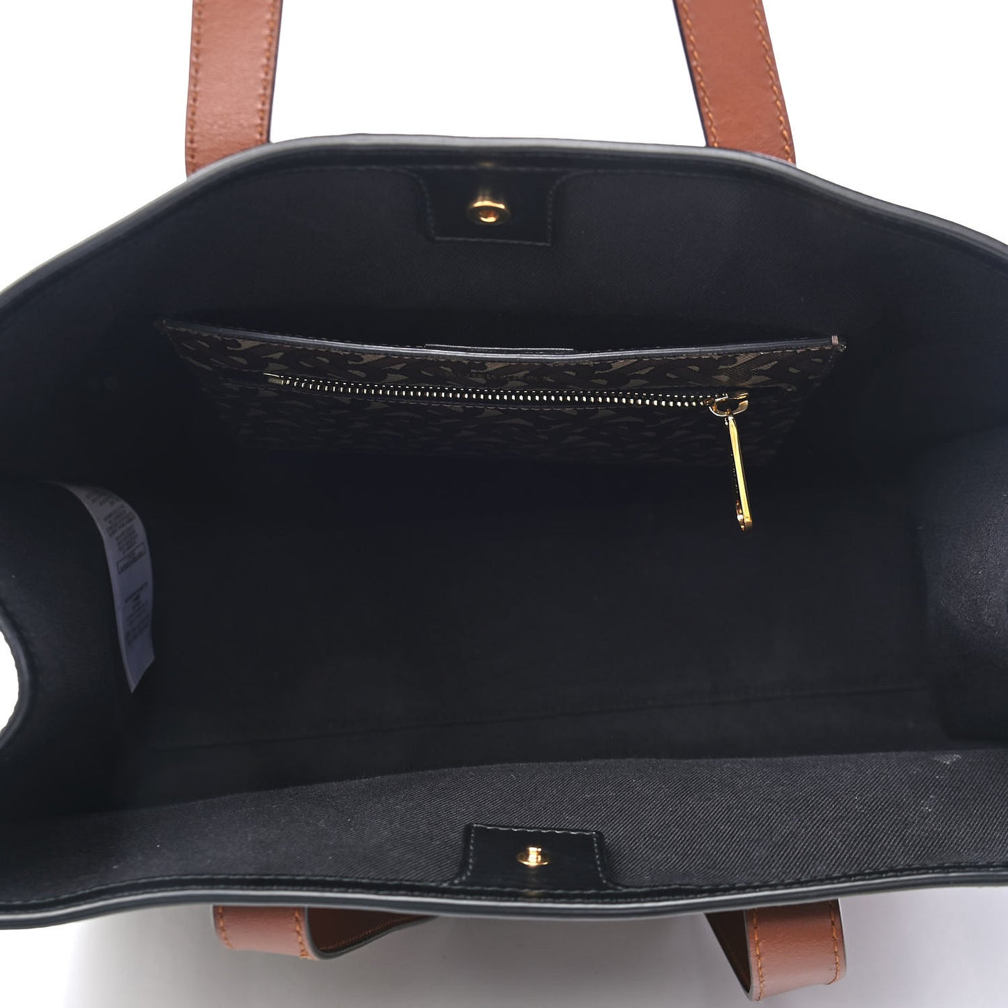 E-Canvas Monogram Stripe Book Tote Bridle Brown