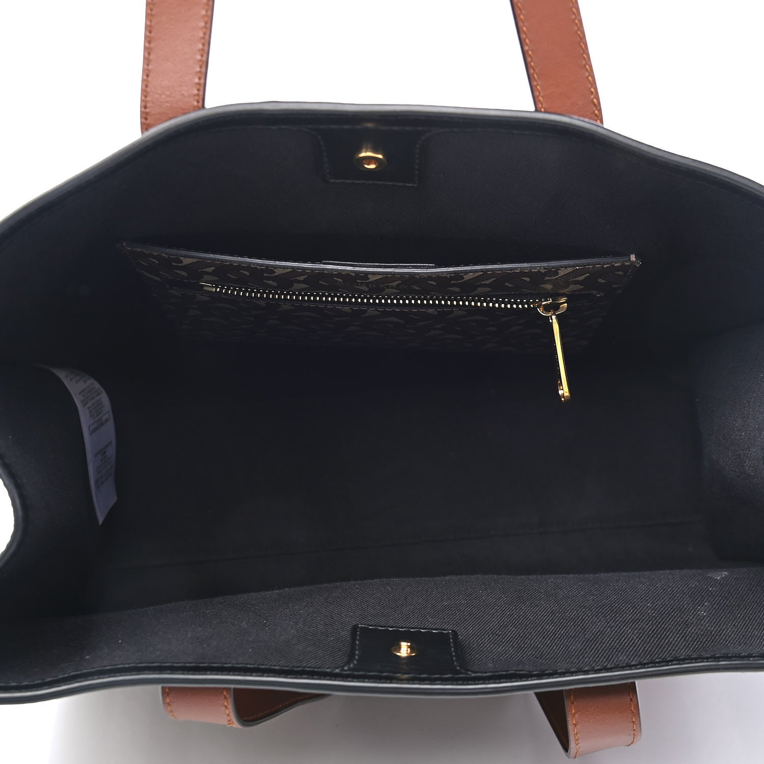 Burberry E-Canvas Monogram Stripe Book Tote Bridle Brown 4 of 8
