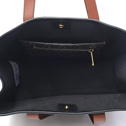 Burberry E-Canvas Monogram Stripe Book Tote Bridle Brown 4 of 8