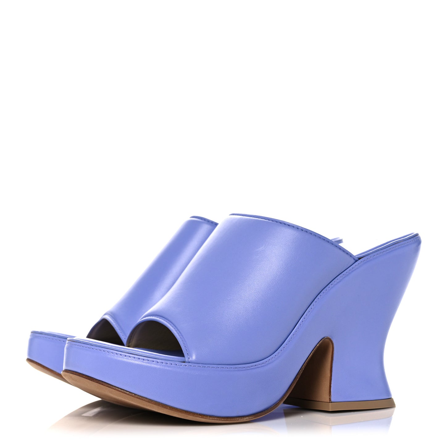 Nappa Slide Platform 115 Wedge Sandals 39.5 Periwinkle