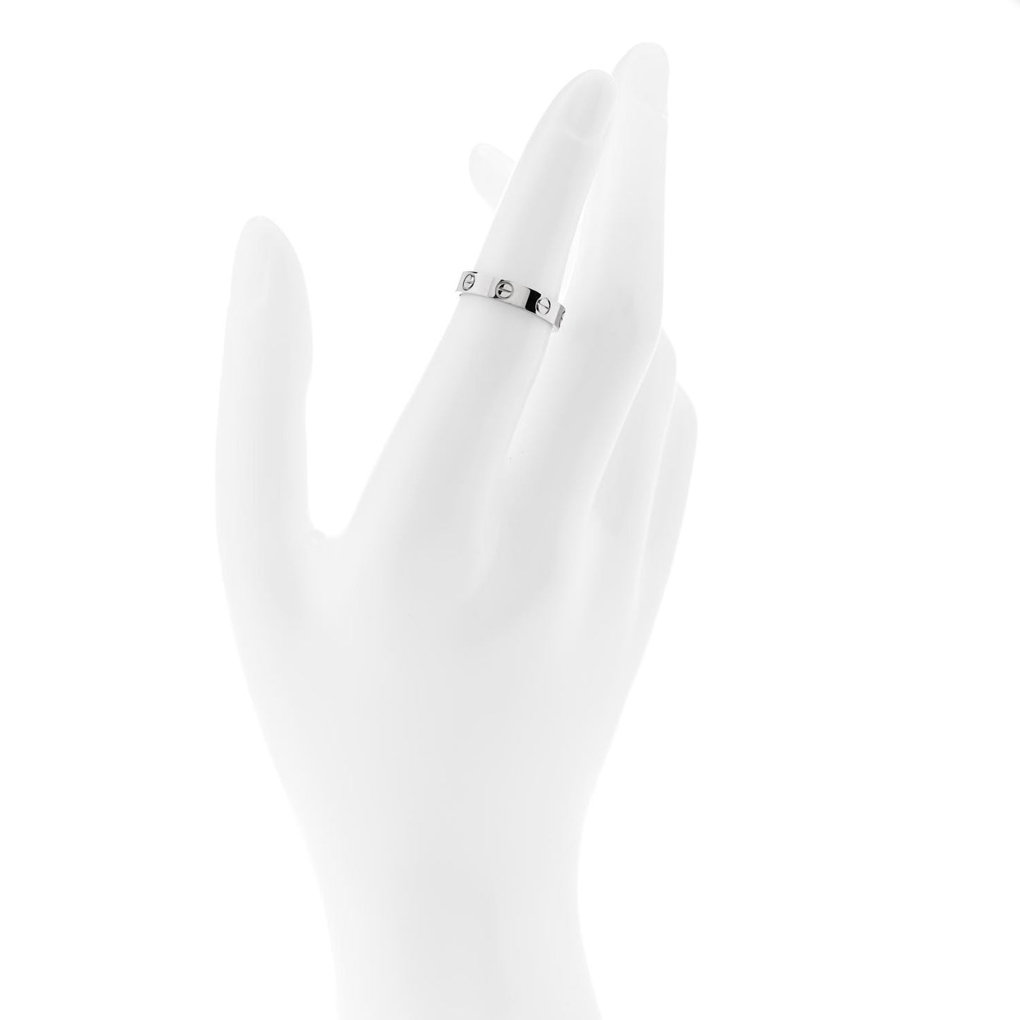 18K White Gold 3.5mm LOVE Wedding Band Ring 50 5.25