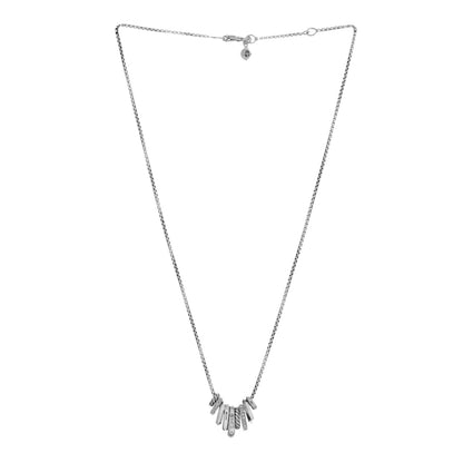 David Yurman Sterling Silver Diamond Stax Rondelle Pendant Necklace 2 of 4