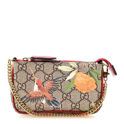 Gucci GG Supreme Monogram Tian Mini Chain Bag Beige Multicolor Red 1 of 7
