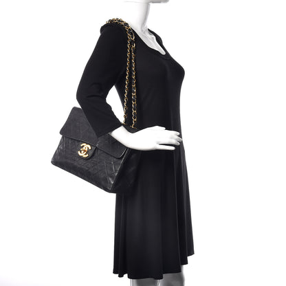 Chanel Lambskin Quilted XL Jumbo Single Flap Black 2 of 20