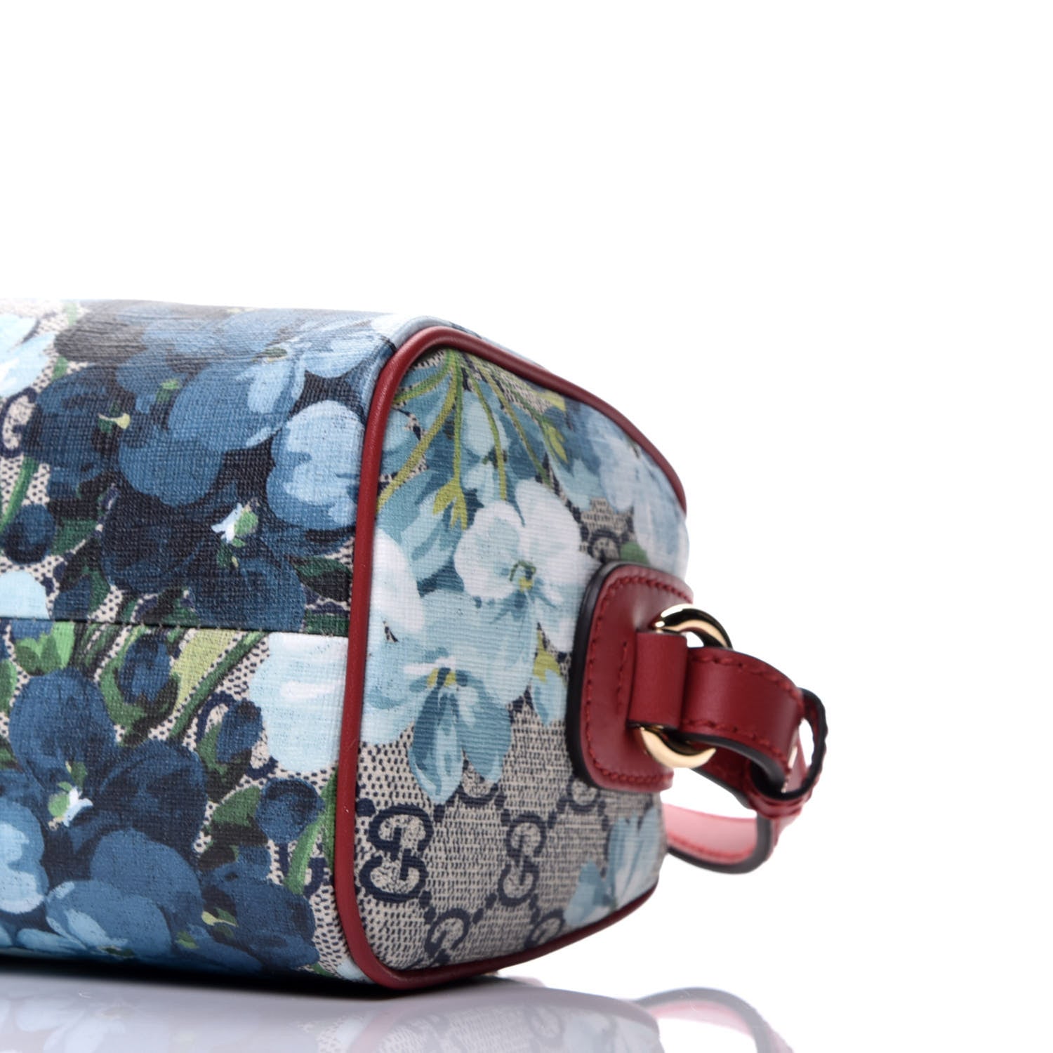 Gucci GG Supreme Monogram Blooms Mini Boston Navy Blue Hibiscus 10 of 10
