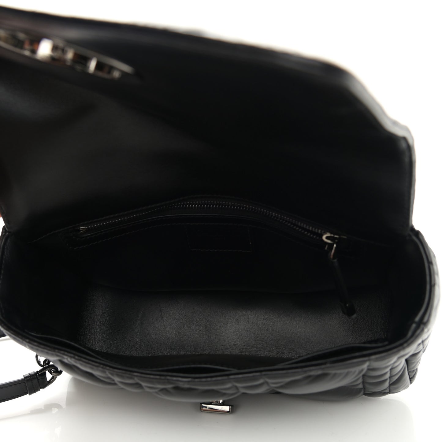 Calfskin Macrocannage Medium Caro Bag Black