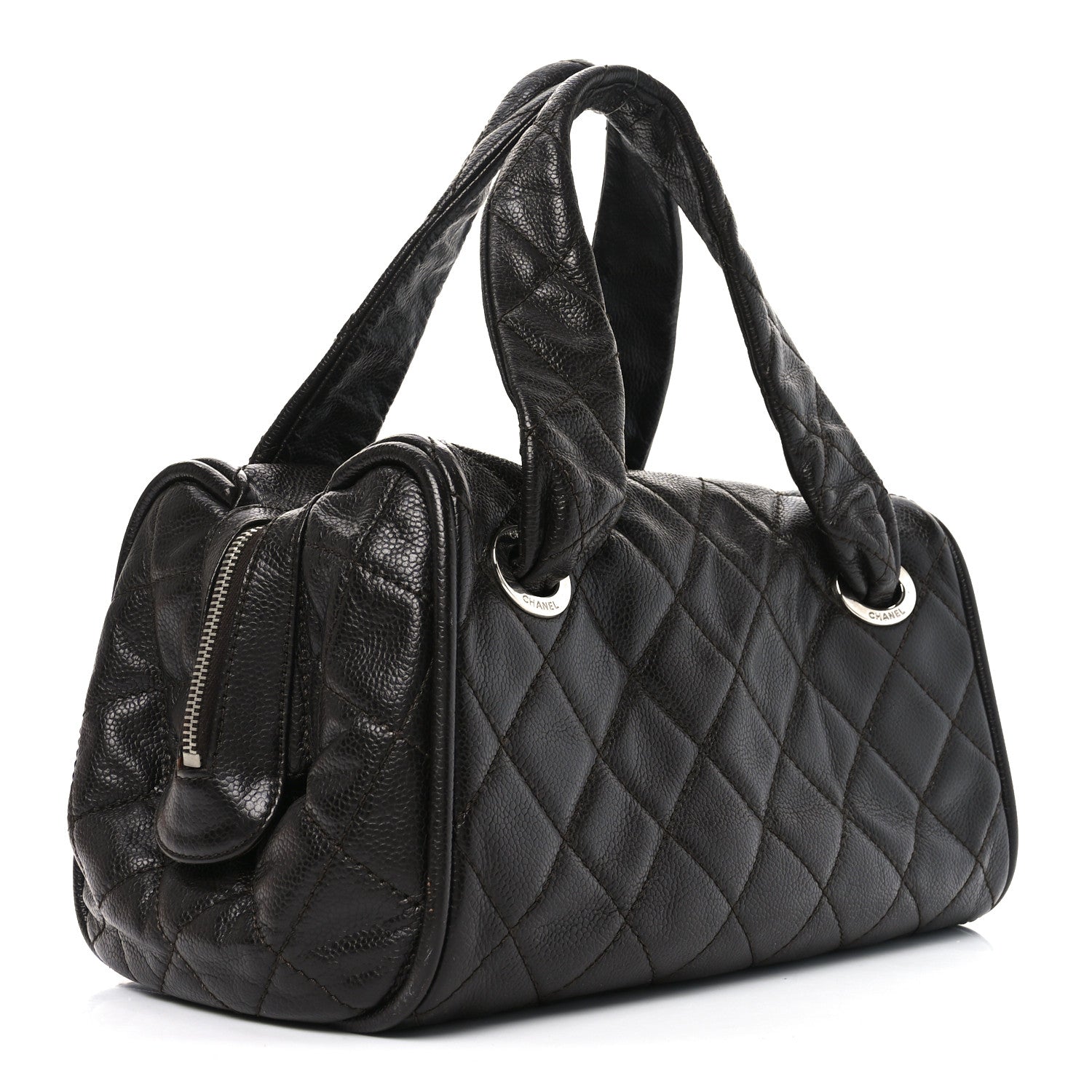 Chanel Caviar Quilted CC Timeless Bowler Dark Brown 3 of 10