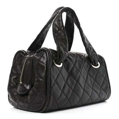 Chanel Caviar Quilted CC Timeless Bowler Dark Brown 3 of 10